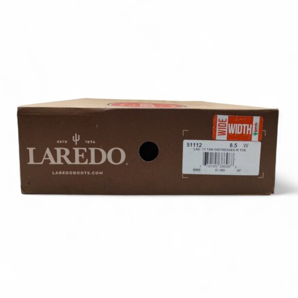 Laredo Maddie Women's Size 8.5 W Distressed Tan Embroidered R Toe Mid Calf Boots - Picture 16 of 16